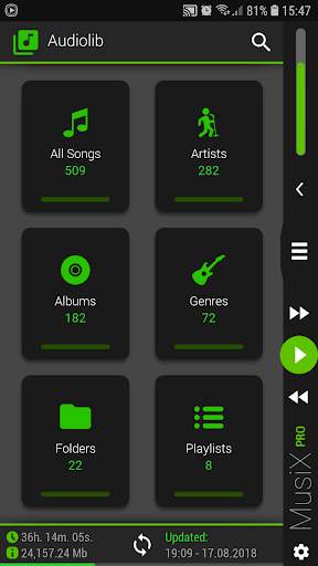 MusiX Material Dark Green Skin for music player screenshot 3