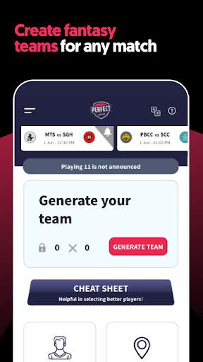 Perfect Lineup - Fantasy Cricket Team Prediction screenshot 2
