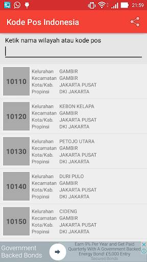 Kode Pos Indonesia screenshot 1