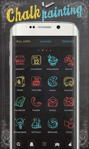 Chalk Painting Go Launcher Theme screenshot 1