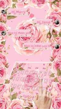 Romantic Pink Rose Keyboard स्क्रीनशॉट 2