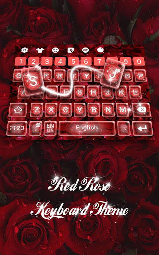 Red Rose Keyboard Theme 3 تصوير الشاشة