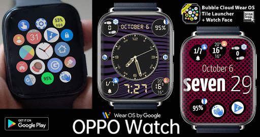 Bubble Cloud Tile Launcher / Watchface (Wear OS) 12 تصوير الشاشة