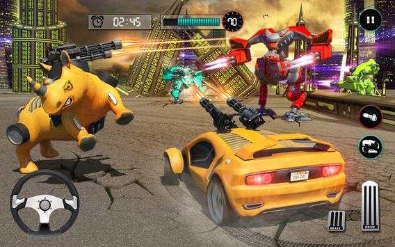 Robot Car Transforming Rhinoceros Wild Rhino Games screenshot 6