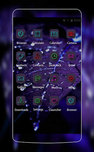 Tema Tetesan Air Dedaunan Biru screenshot 2