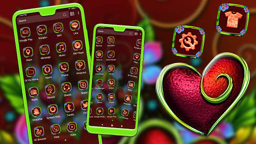 Flower Red Heart Launcher Theme screenshot 2
