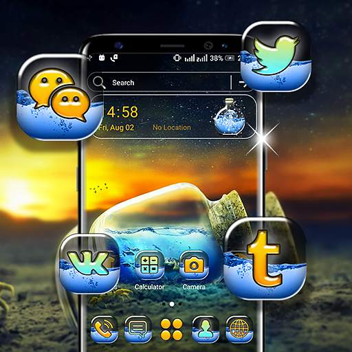 Ocean in Bottle Launcher Theme 1.2