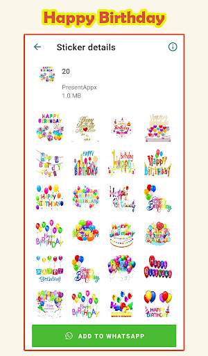 Happy Birthday Stickers for WhatsApp WAStickerApps screenshot 6