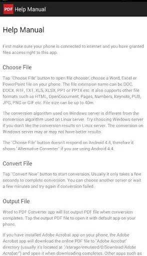 Converter Word To Free PDF Application screenshot 3