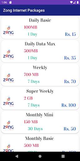 Internet Packages Of All Pakistani Sims Networks screenshot 5