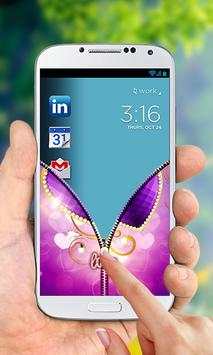 Purple Love Zipper Lock Screen screenshot 5