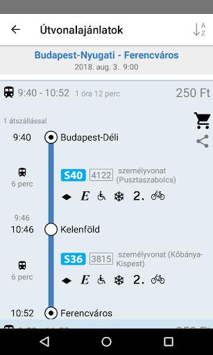 Vonatinfó screenshot 3