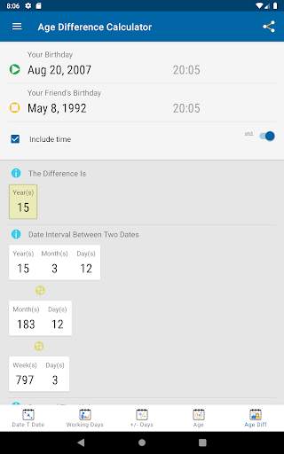 Date Calculator 16 تصوير الشاشة