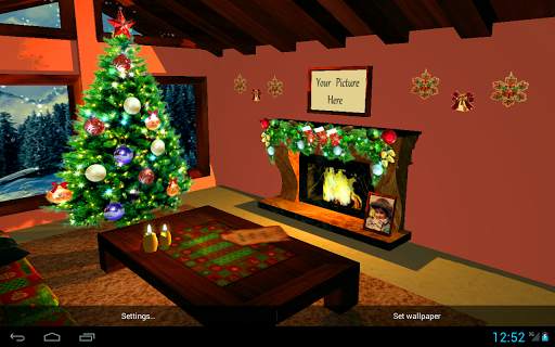 3D Christmas fireplace screenshot 2