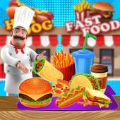Bisnis toko makanan cepat saji: fun shopping logo