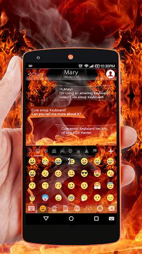 Neon Fire Keyboard 🔥Emoji Keyboard Theme screenshot 2