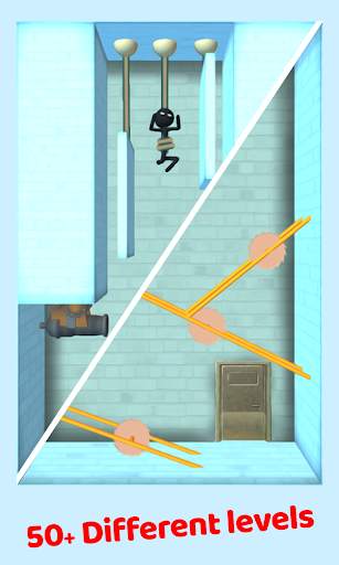 Stickman Rescue - Cut Rope Puzzle Game screenshot 3
