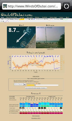 Windcam live meter screenshot 2