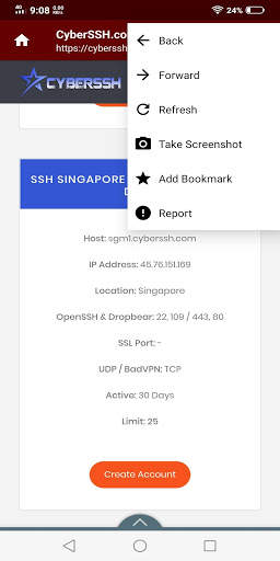 SSH/VPN Account Creator screenshot 3