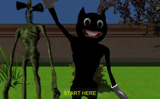 Angry Cartoon Cat Night Siren Head Versus screenshot 1