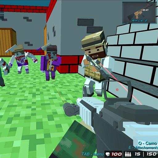 Shooting Zombie Blocky Gun Warfare 1.12
