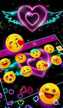 Tema Keyboard Jantung Neon Berkilau screenshot 6
