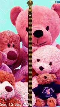 Teddy Bear Zipper Lock Screen screenshot 3