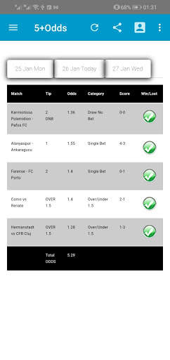 Sure 5  odds daily free screenshot 1