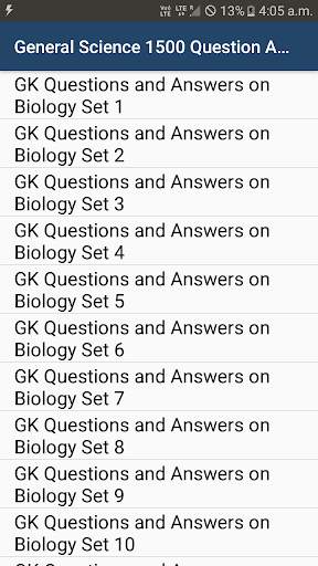 General Science GK - 1500 Question Answers screenshot 1