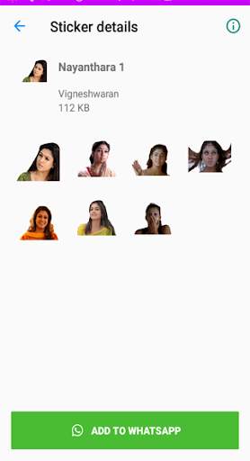 Nayanthara Stickers App | Tamil What's Up Stickers screenshot 1