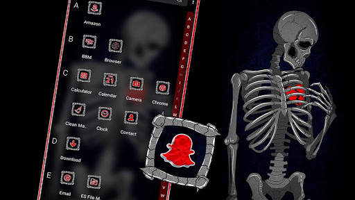 Broken Heart Skeleton Launcher Theme screenshot 3