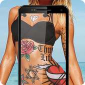 Tattoo my photo camera logo