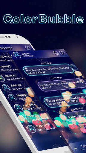 GO SMS COLOR BUBBLE THEME скриншот 1