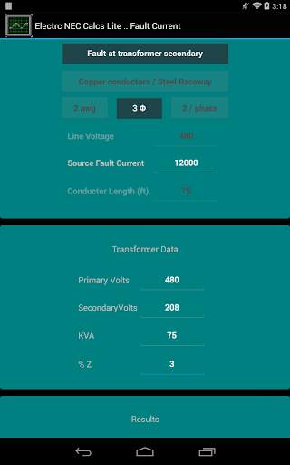 Electrc NEC Calcs Lite screenshot 9
