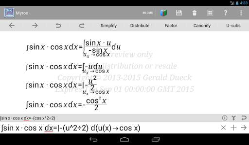 Myron Lite Algebra & Calculus screenshot 8