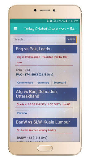 Today Live scores screenshot 2