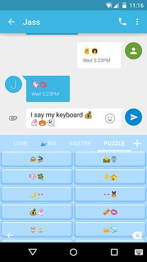 Boy Blue Emoji keyboard Theme screenshot 4