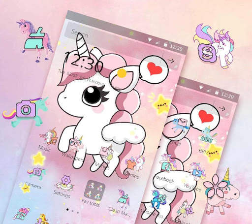Cartoon Cute Lovely Unicorn Theme screenshot 6