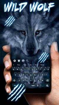 Blue Night Dark Wolf Keyboard Theme screenshot 1
