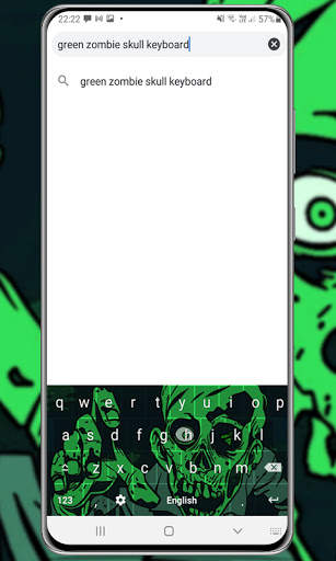 🧟 Green Zombie Skull Keyboard Theme screenshot 2