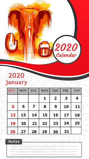 2020 Calendar 3 تصوير الشاشة