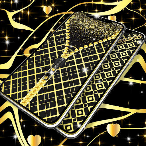 Gold black lock screen screenshot 2