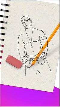 how to draw wwe heroes : john cena drawing screenshot 2