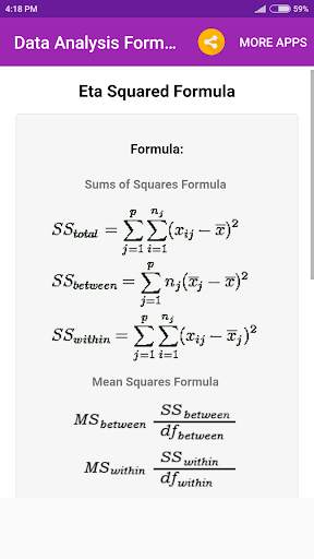 Data Analysis Formulas screenshot 3
