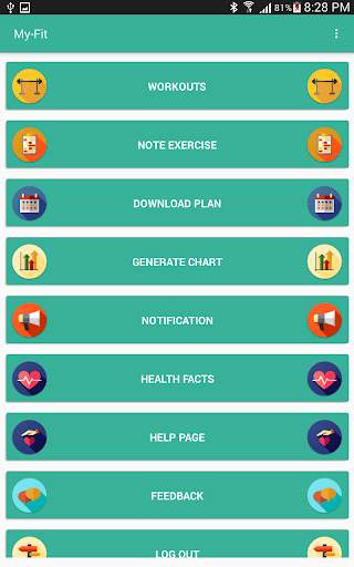 My-Fit Fitness Application screenshot 10