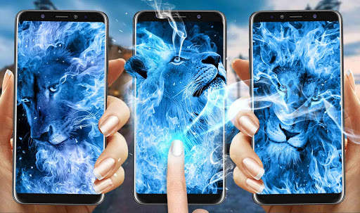 Blue Flaming Lion Live Wallpaper screenshot 2