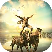 Horse With Man Photo Suit 2.0