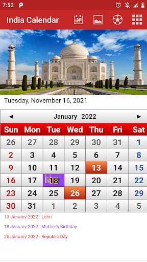 India Calendar 2022 скриншот 1