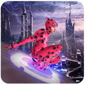 Flying Lady Bug City Crime Battle icon