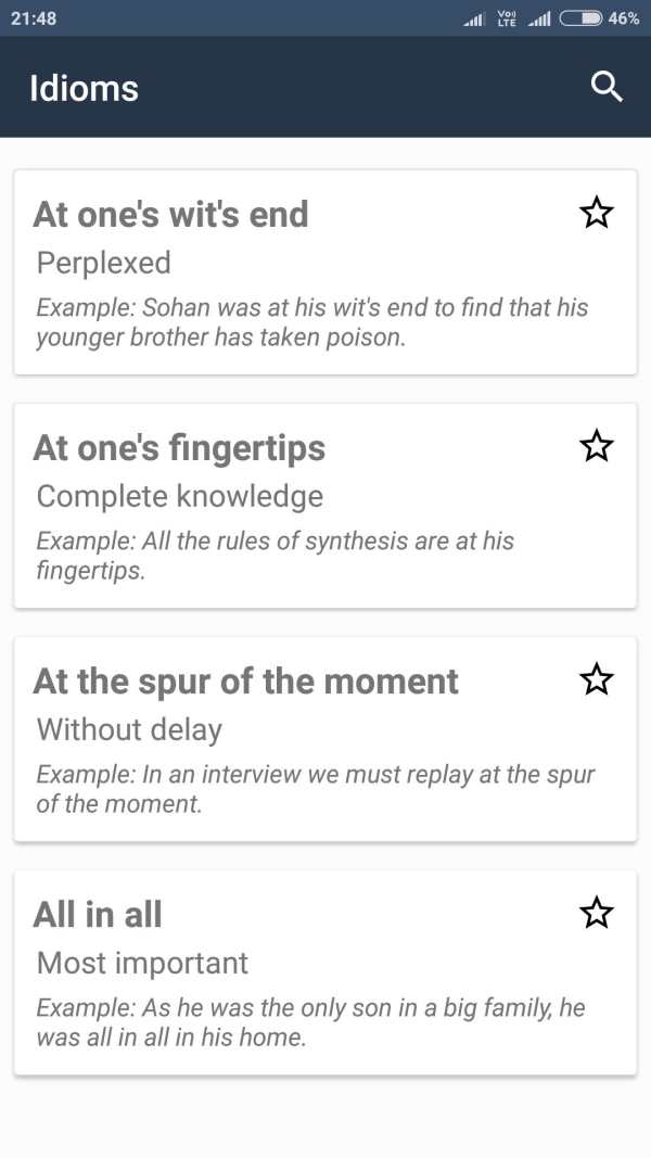 Idiom Phrase One Word Phrasal Verb screenshot 2